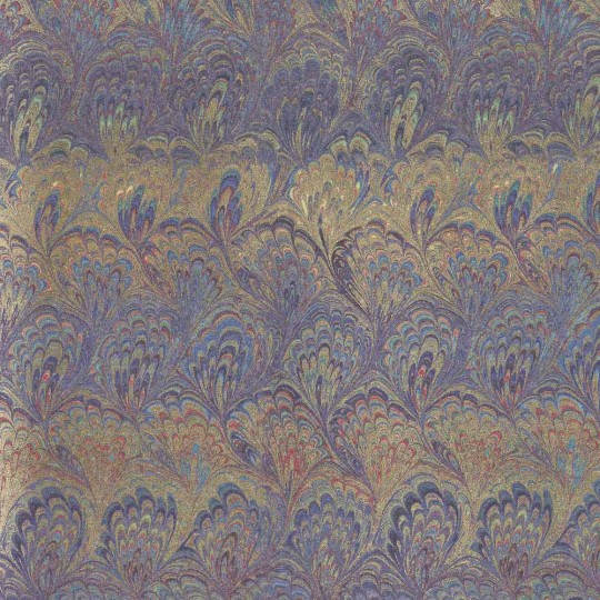 Purple and Gold Marbled Print Italian Paper